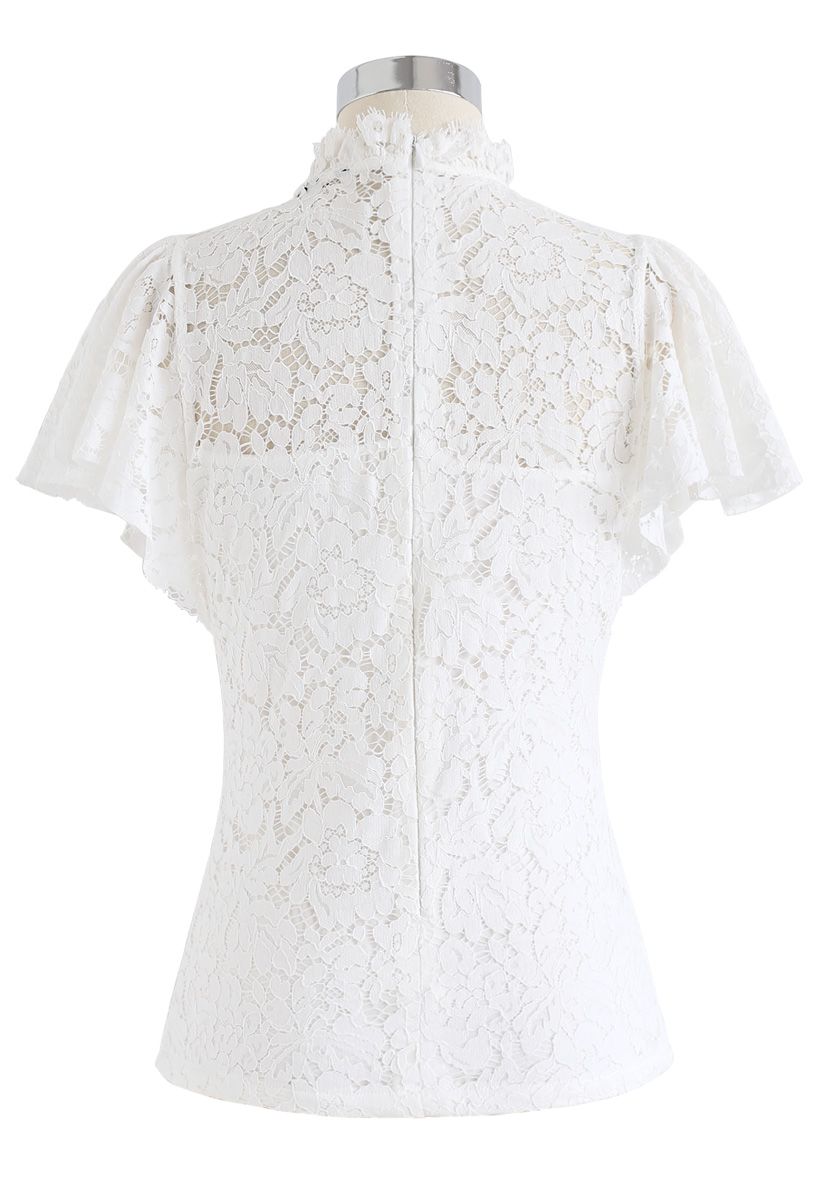 Fall in Love Lace Top in White - Retro, Indie and Unique Fashion