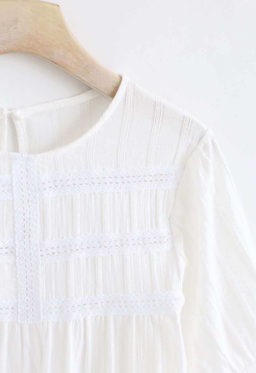 Morning Sunshine Smock Top in White