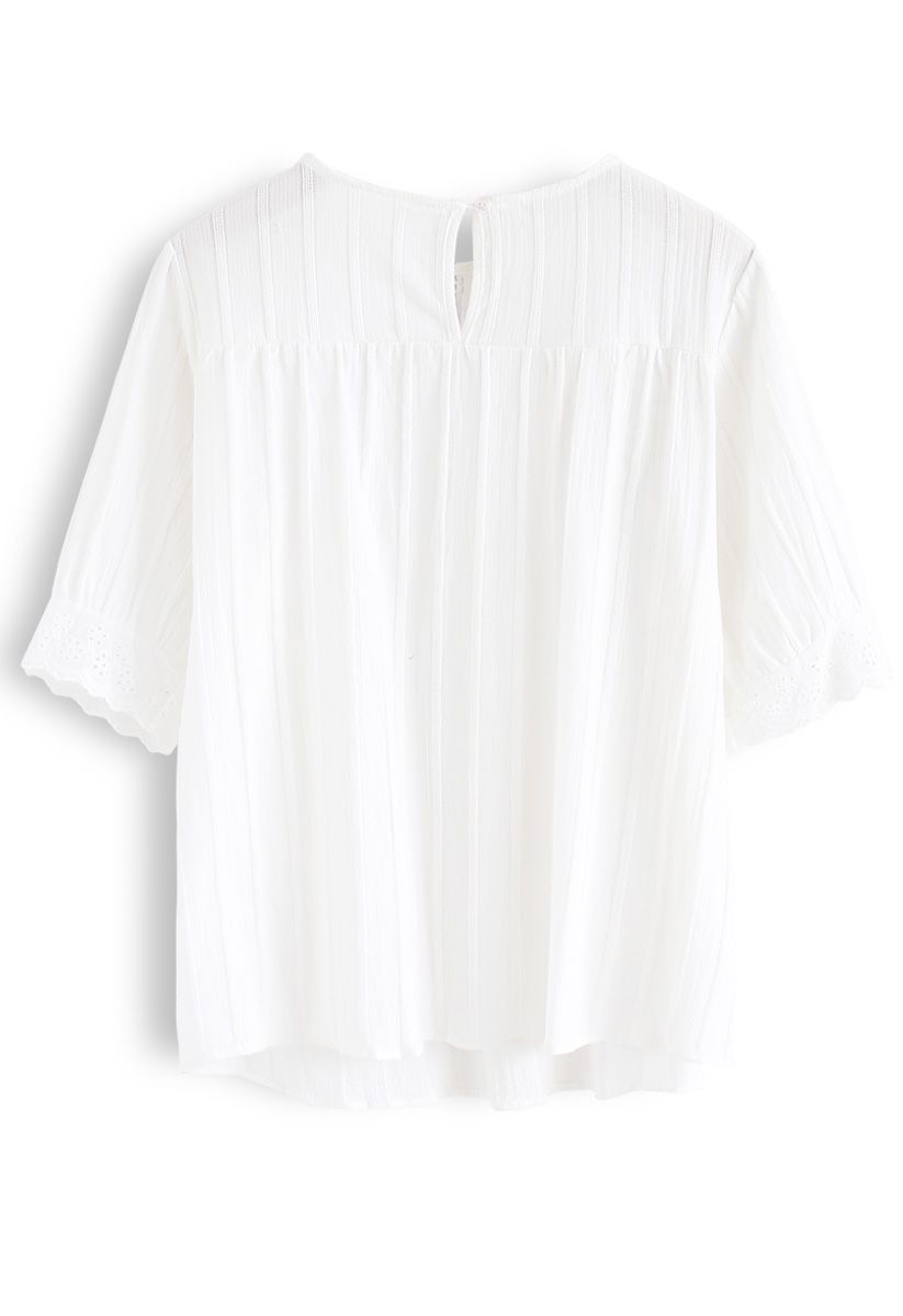 Morning Sunshine Smock Top in White