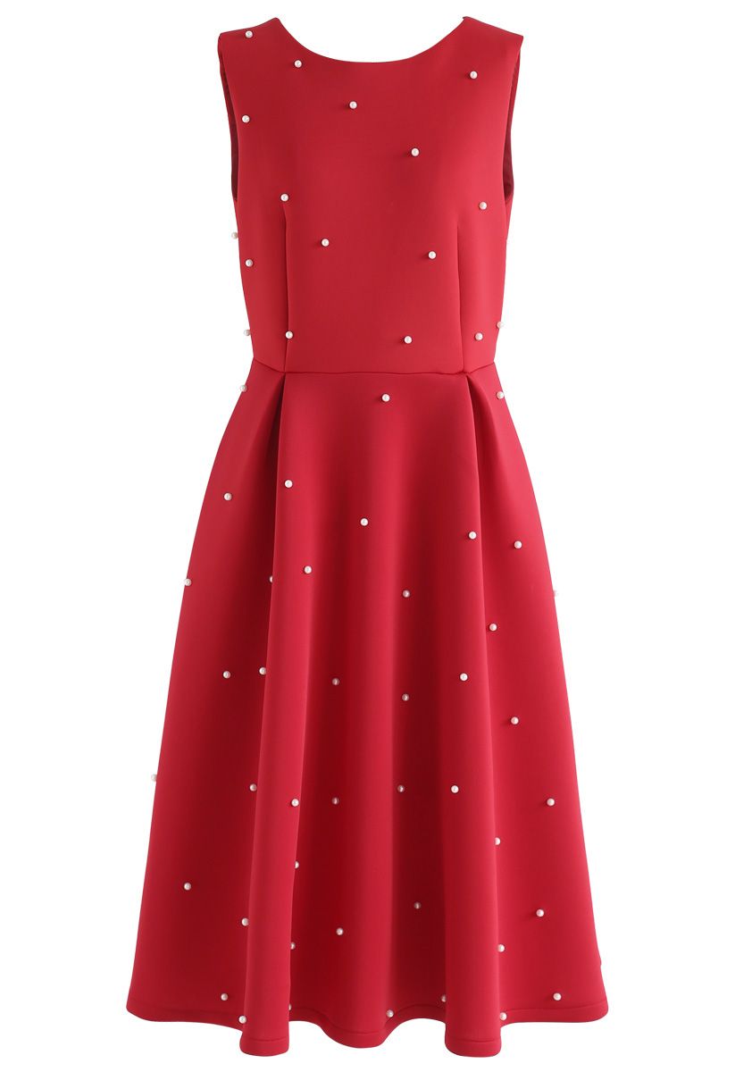 Pearls Bliss Airy Pleated Midi Dress - Retro, Indie and Unique Fashion