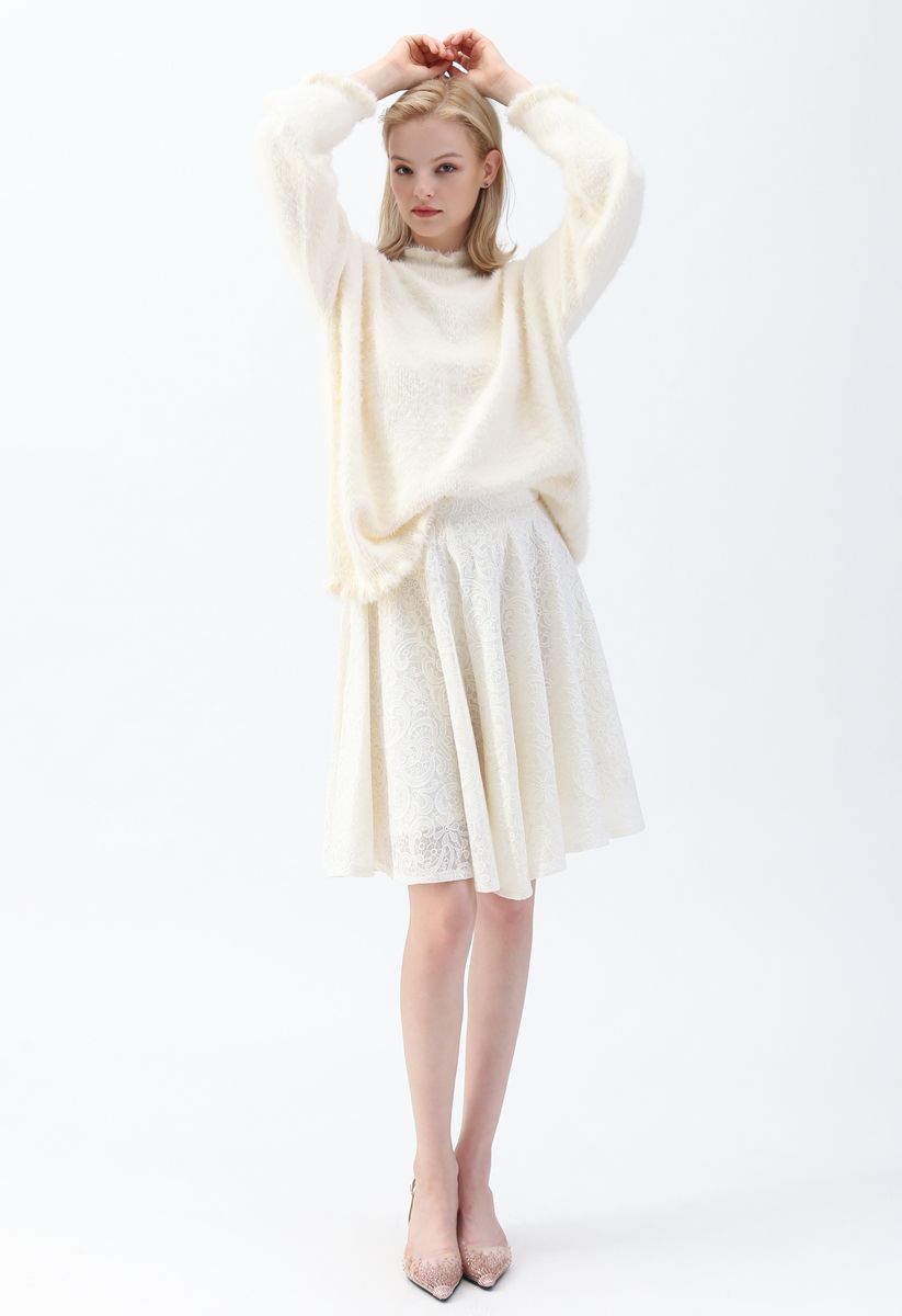Like a Daydream Fluffy Knit Sweater in Cream - Retro, Indie and Unique ...