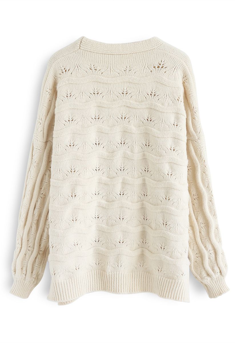 New Journey Open Front Knit Cardigan in Cream - Retro, Indie and Unique ...