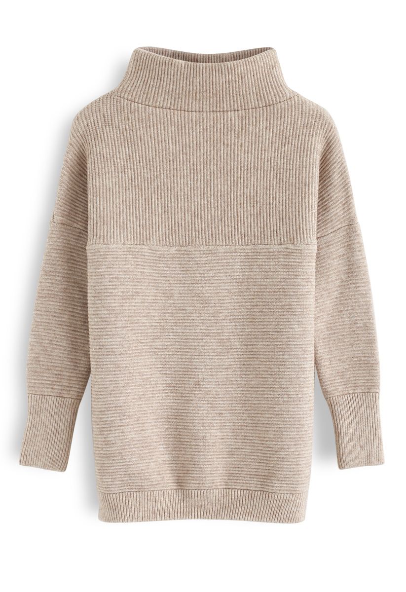 Cozy Affair Grey Cropped Turtleneck Sweater