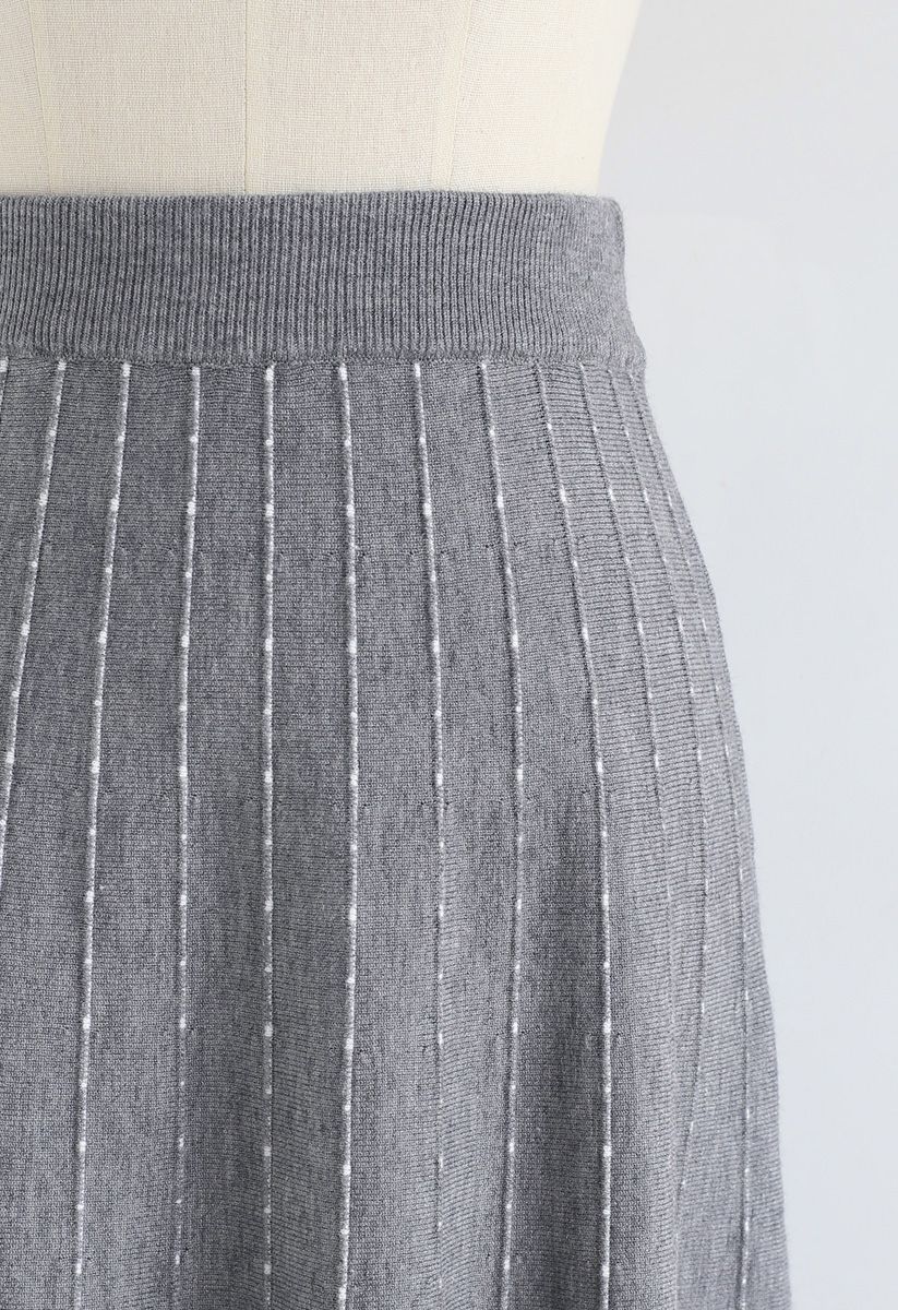 striped grey skirt