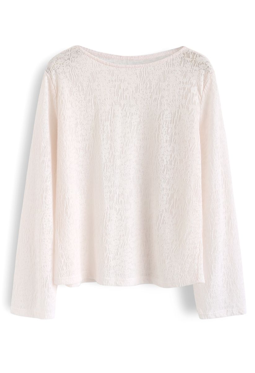 Long Sleeves Semi-Sheer Top in Pink - Retro, Indie and Unique Fashion