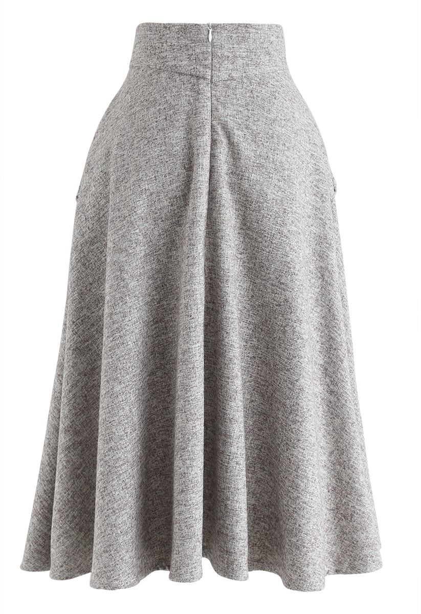 Classic Simplicity A-Line Midi Skirt in Sand - Retro, Indie and Unique ...