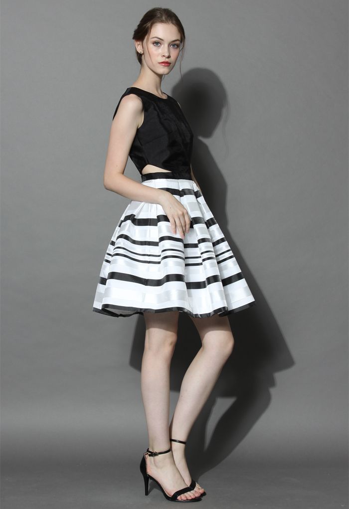 Fancy Stripes Cutout Dress - Retro, Indie and Unique Fashion