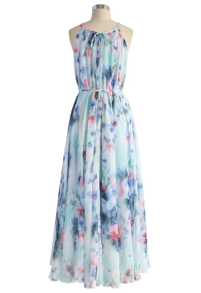 watercolor maxi dress