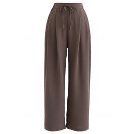 Fungi Wide Leg Arched Monogram Luxe Velour Track Pant XS / Brown