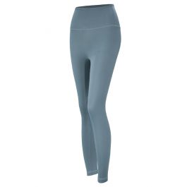 High Rise Peach Buttock Ankle-Length Leggings in Dusty Blue - Retro ...