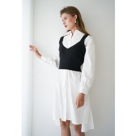 Asymmetrical button 2024 down dress