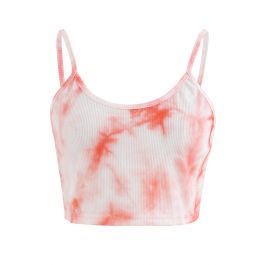 Consulta Víspera de Todos los Santos camarera Tie-Dye Crop Tank Top in Pink - Retro, Indie and Unique Fashion