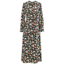 Watercolor Floral Wrapped Maxi Dress in Green - Retro, Indie and Unique ...