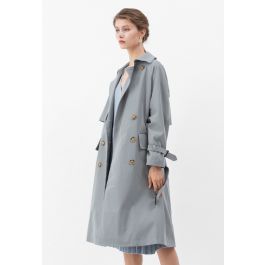 Storm Flap Double-Breasted Belted Trench Coat in Purple - Retro, Indie and  Unique Fashion