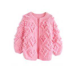 Knit Your Love Cardigan in Hot Pink For Kids - Retro, Indie and Unique ...