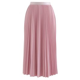 Simplicity Pleated Midi Skirt in Pink - Retro, Indie and Unique Fashion