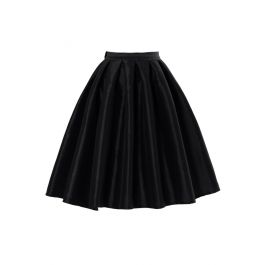 Black A-line Midi Skirt - Retro, Indie and Unique Fashion