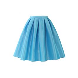 Sky Blue A-line Midi Skirt - Retro, Indie and Unique Fashion