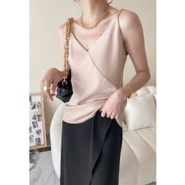Nude Satin Cowl Neck Camisole Top – Spotstyl