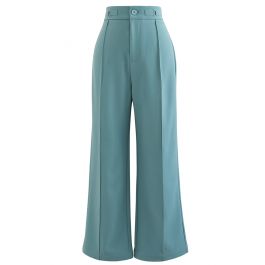 Seamed Front Straight Leg Pants in Teal - Retro, Indie and Unique Fashion