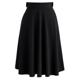 Basic Full A-line Skirt in Black - Retro, Indie and Unique Fashion