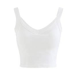 Chicwish Ribbed Textured Cropped Racer Tank Top