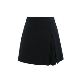 Spliced Pleated Mini Skirt in Black - Retro, Indie and Unique Fashion