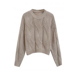 Tan cable knit on sale sweater