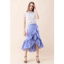 ruffle clasp front top