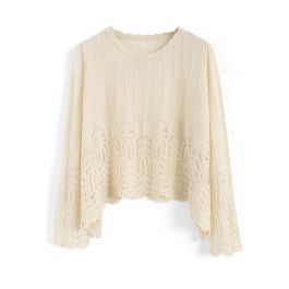 Get Closer to Leisure Knit Top in Cream - Retro, Indie and Unique Fashion