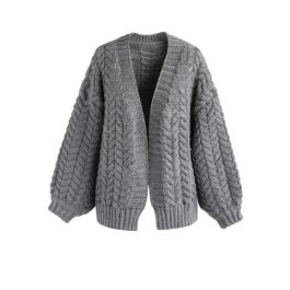 Nice to Knit You Chunky Cardigan in Grey - Retro, Indie and Unique Fashion