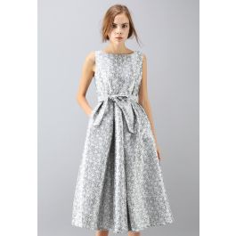 Shimmer Point Jacquard Prom Dress in Silver - Retro, Indie and Unique ...