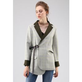 Extraordinary Wrap Check Blazer - Retro, Indie and Unique Fashion