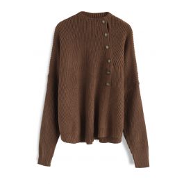 Button Up and Down Knit Sweater in Tan - Retro, Indie and Unique Fashion