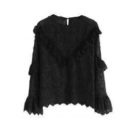 Appealing Aroma Sheer Chiffon Top in Black - Retro, Indie and Unique ...