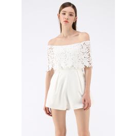 Summer Selected Off-Shoulder Playsuit in White - Retro, Indie and ...