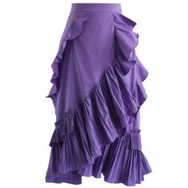 Inspired by Ruffle Asymmetric Tiered Skirt in Purple - Retro, Indie and ...