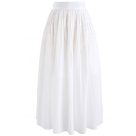 Never Go Wrong Frilling Midi Skirt in White - Retro, Indie and Unique ...