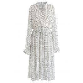 One More Time Polka Dots Chiffon Dress in White - Retro, Indie and ...