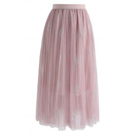 Make It Sparkle Mesh Skirt in Pink - Retro, Indie and Unique Fashion