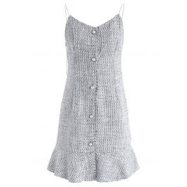 It's Gonna Be Tweed Cami Dress in Grey - Retro, Indie and Unique Fashion