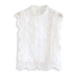 Lace is More Sleeveless Top in White - Retro, Indie and Unique Fashion