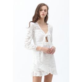 Knot About Me Embroidered Eyelet Dress - Retro, Indie and Unique Fashion