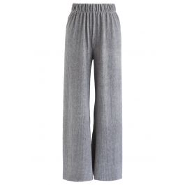 Corduroy Wide-Leg Pants in Grey - Retro, Indie and Unique Fashion