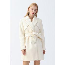 Crystal Edge Double-Breasted Wool-Blend Coat - Retro, Indie and Unique ...