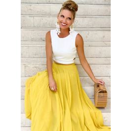Chicwish, Skirts, Chicwish Yellow Floral Maxi Skirt