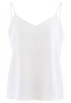 Pearl Straps Satin Cami Tank Top in White - Retro, Indie and Unique Fashion