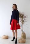 Embroidered Red Heart Turtleneck Crop Sweater in Navy - Retro, Indie and  Unique Fashion