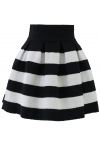 Contrast Stripes A-line Skirt - Retro, Indie and Unique Fashion