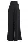 Bowknot High Waist Wide-Leg Pants in Black - Retro, Indie and Unique ...